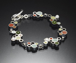 Bubbles Bracelet by Susan Kinzig (Silver, Jade, Pearl & Polymer Clay Bracelet)