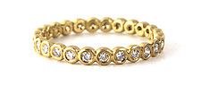Diamond Bubble Band by Jessica Fields (Gold & Stone Ring)
