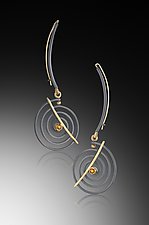 Hanging Spiral Earrings by Ilene Schwartz (Gold, Silver & Stone Earrings)