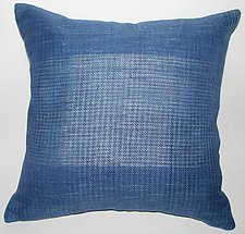 Blue Relaxed Square Pillow by Anne Bossert (Linen Pillow)