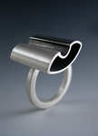 Square Ring with Dip by Theresa Carson (Silver Ring)