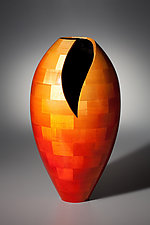Medium Deep Vee Vase by Joel Hunnicutt (Wood Sculpture)