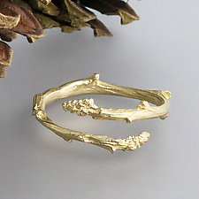 Yellow Gold Twig Bypass Ring by Sarah Hood (Gold Ring)