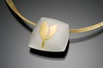 Tulip Pillow with 3 Strands Necklace by Tom McGurrin (Silver & Gold Necklace)