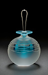 Teal Wave by Mary Angus (Art Glass Perfume Bottle)