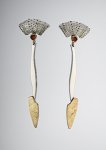 Seaweed Dangle Earrings by Hratch Babikian (Gold, Silver & Stone Earrings)