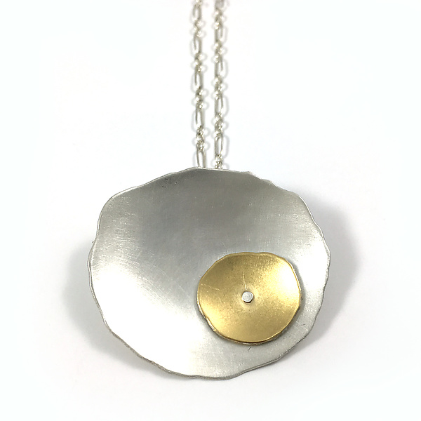 Offset Flutter Necklace by Lisa Crowder (Gold & Silver Necklace ...