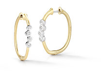 Cono Cluster Hinged Hoop by David Melnick (Gold & Stone Earrings)