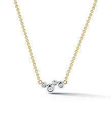 Scribble Single Cluster Necklace by David Melnick (Gold & Stone Necklace)