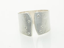 Wafer Ring with Diamonds by Ayesha Mayadas (Silver & Stone Ring)