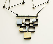 Stacked Multi Rectangles Necklace by Ashka Dymel (Gold & Silver Necklace)