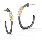 Scribble Small Diamond Cluster Hoops by David Melnick (Gold, Silver & Stone Earrings)