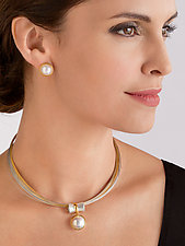 Orbit Pendant & Mabe Pearl Earrings by Gabriel Ofiesh (Necklace & Earrings)