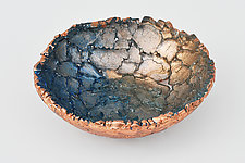 Blue Copper Shimmer by Mira Woodworth (Art Glass Bowl)