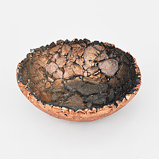 Charcoal Copper Shimmer by Mira Woodworth (Art Glass Bowl)