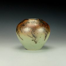 Horsehair Raku Pottery Vase V by Lance Timco (Ceramic Vase)