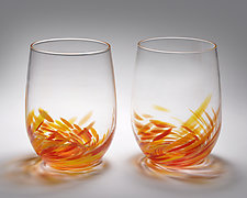 Vino Breve Glasses by Corey Silverman (Art Glass Drinkware)