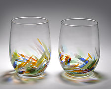Vino Breve Glasses by Corey Silverman (Art Glass Drinkware)