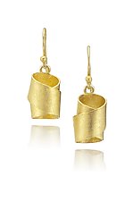 Gold Tie Charm Earrings by Petra Class (Gold Earrings)