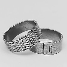 Oxidized Staple Band by Hilary Hachey (Silver Ring)