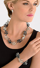 Mixed Texture Wire Necklace by Rina S. Young (Silver Necklace)