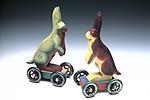 Fancy Wheel Rabbits by Dona Dalton (Wood Sculpture)
