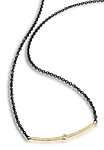 Diamond Bar Necklace by Giselle Kolb (Gold, Silver & Stone Necklace)