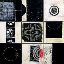 Black+White Tiles by Graceann Warn (Encaustic Painting)