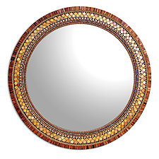 Round Golden Bronze by Angie Heinrich (Mosaic Mirror)