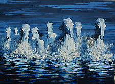 Ghost Pony Crossing by Ritch Gaiti (Oil Painting)