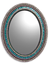 Teal Drop by Angie Heinrich (Mosaic Mirror)