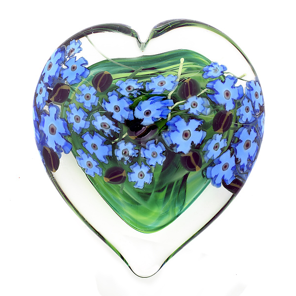 Forget-Me-Not Heart Paperweight