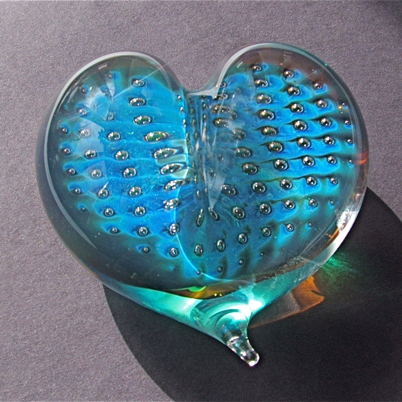 Starry Night Heart Paperweight By Robert Burch Art Glass Paperweight Artful Home