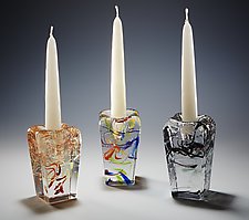 Tower Candlesticks by Joel and Candace Bless (Art Glass Candleholder)