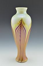 Private Collection White Vase by Donald  Carlson (Art Glass Vase)