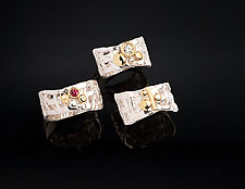 Woven Basket Rings, Diamond and More by Chi Cheng Lee (Gold, Silver, & Stone Ring)