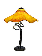 Tuscany Fluted Spiral Lamp by Joel and Candace Bless (Art Glass Table Lamp)