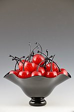 Life is a Bowl of Cherries by Donald Carlson (Art Glass Sculpture)
