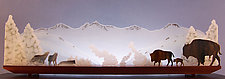 Yellowstone Standoff by Bernie Huebner and Lucie Boucher (Art Glass Sculpture)