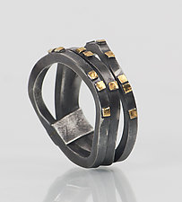 Oxidized Wave Ring by Lori Gottlieb (Gold & Silver Ring)