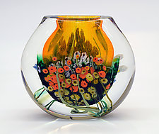 Landscape Series Vase Tangerine by Shawn Messenger (Art Glass Vase)