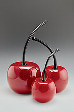 Short-Stemmed Cherries by Donald Carlson (Art Glass Sculpture)