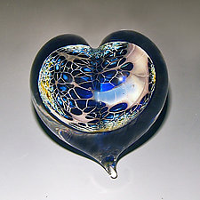 Galaxy Heart Paperweight by Robert Burch (Art Glass Paperweight)
