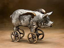 Flying Pig Coin Bank by Scott Nelles (Metal Bank)