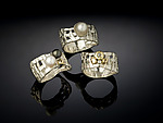 Woven Basket Rings, 3 Way by Chi Cheng Lee (Silver & Pearl Ring)