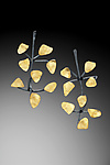 Bimetal Seaweed Earrings by Lori Gottlieb (Gold & Silver Earrings)