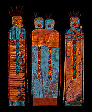 Fire Keepers: Lovers Trio by Kara Young (Mixed-Media Wall Sculpture)