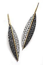 Pointed Leaf Earrings by Linda Bernasconi (Gold & Silver Earrings)