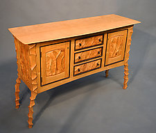 Sculpted Console by John Wesley Williams (Wood Cabinet)