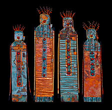Fire Keepers: S and M Quartet by Kara Young (MIxed-Media Wall Sculpture)